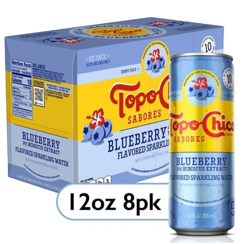 Topo Chico Sabores • Blueberry Hibiscus 12 oz 8 Pk