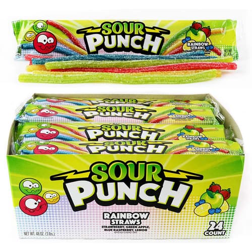 Sour Punch Candy Straws • Rainbow