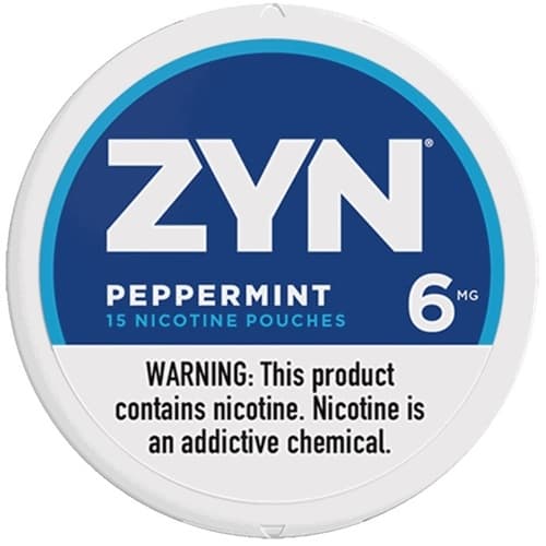 Zyn Nicotine Pouches Peppermint 6mg • Roll