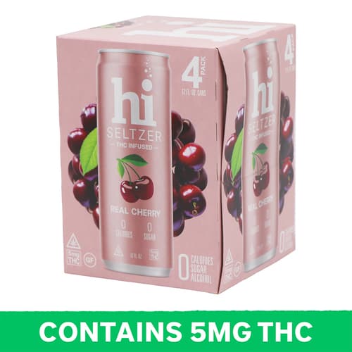 Hi Real Cherry 5mg Delta 9 Seltzer • 4pk Can