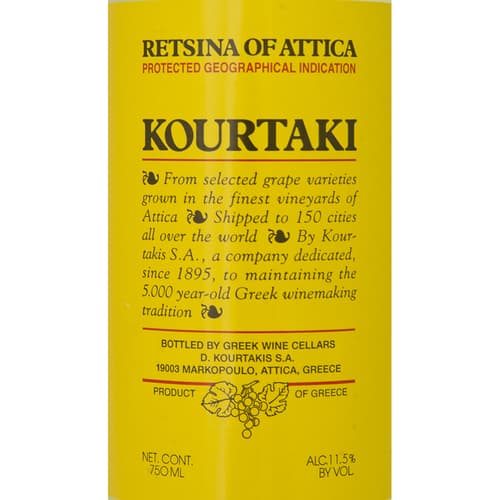 Kourtaki Retsina Of Attica Savatiano