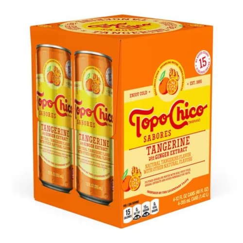 Topo Chico Sabores • Tangerine 4 Pack Cans