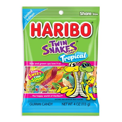 Haribo Gummi Candy • Twin Snakes Tropical