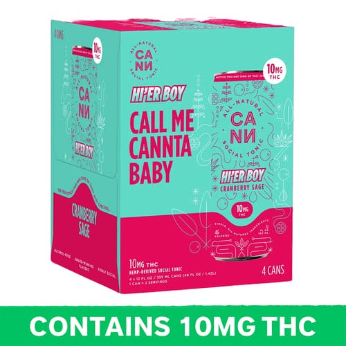 Cann Cranberry Sage Hi'er Boy Seltzer 10mg Delta 9 4pk Can