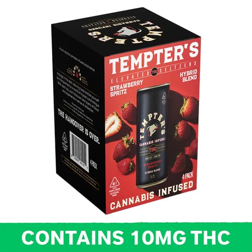 Tempters Strawberry Hybrid Spritz 10mg Delta 9 4pk Can
