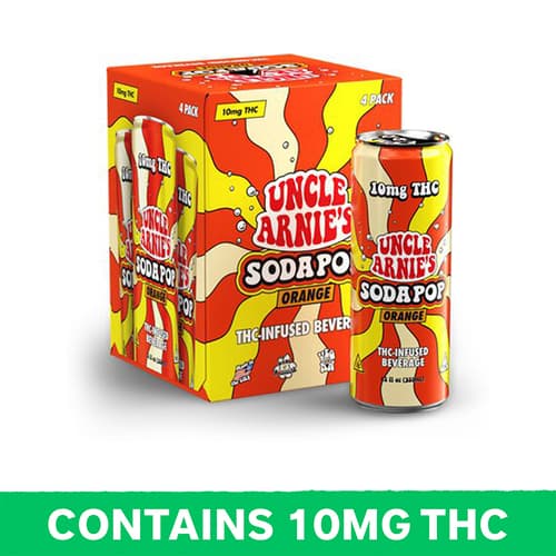 Uncle Arnie's Orange Soda 10mg Delta 9 4pk Can